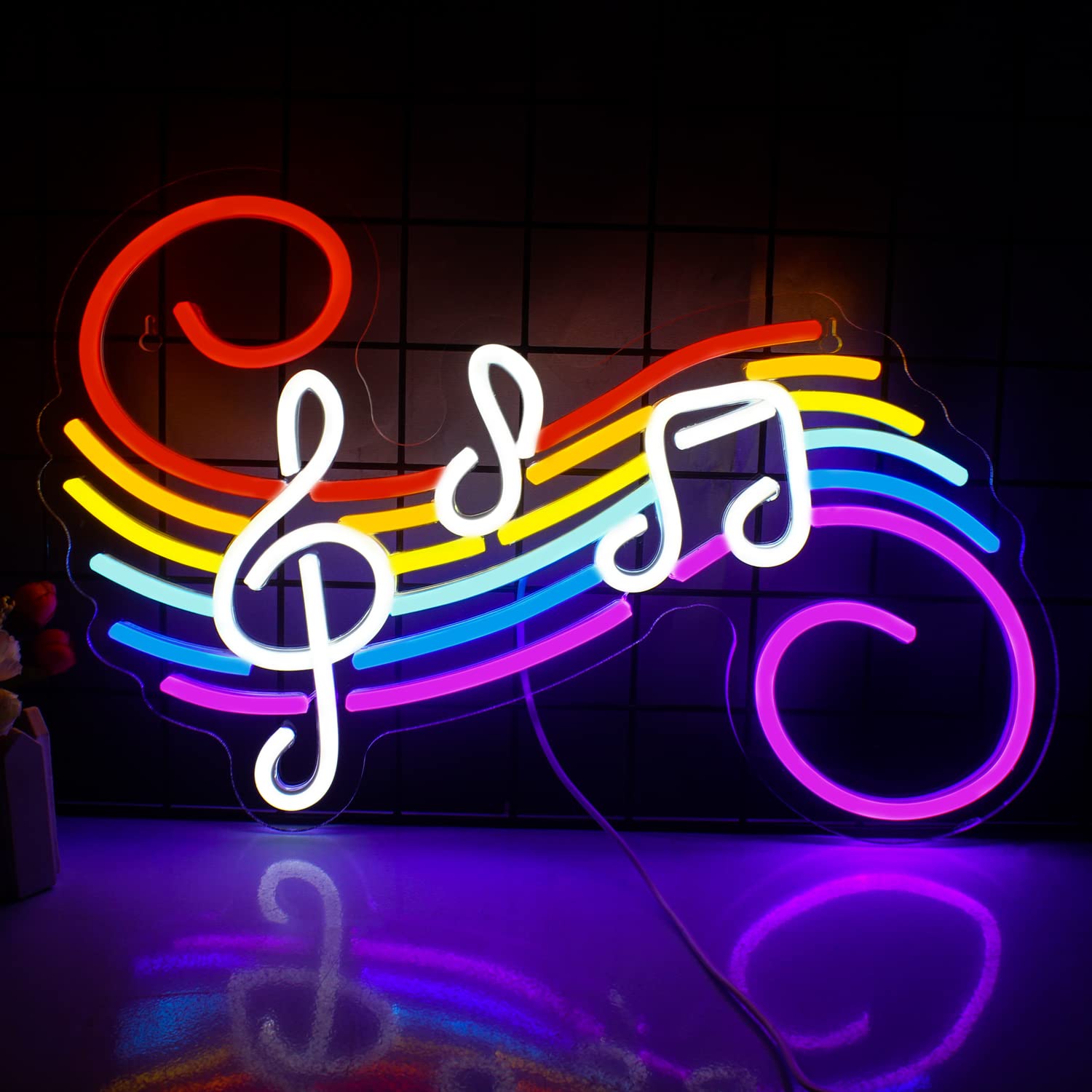 Lighting Decoration Wedding - Neonowy znak z nutami muzycznymi, personalizowany,
