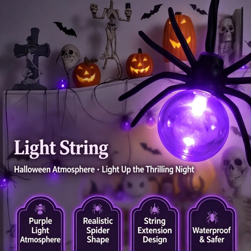 Garden Lighting Decor - Lampki LED w kształcie pająków na