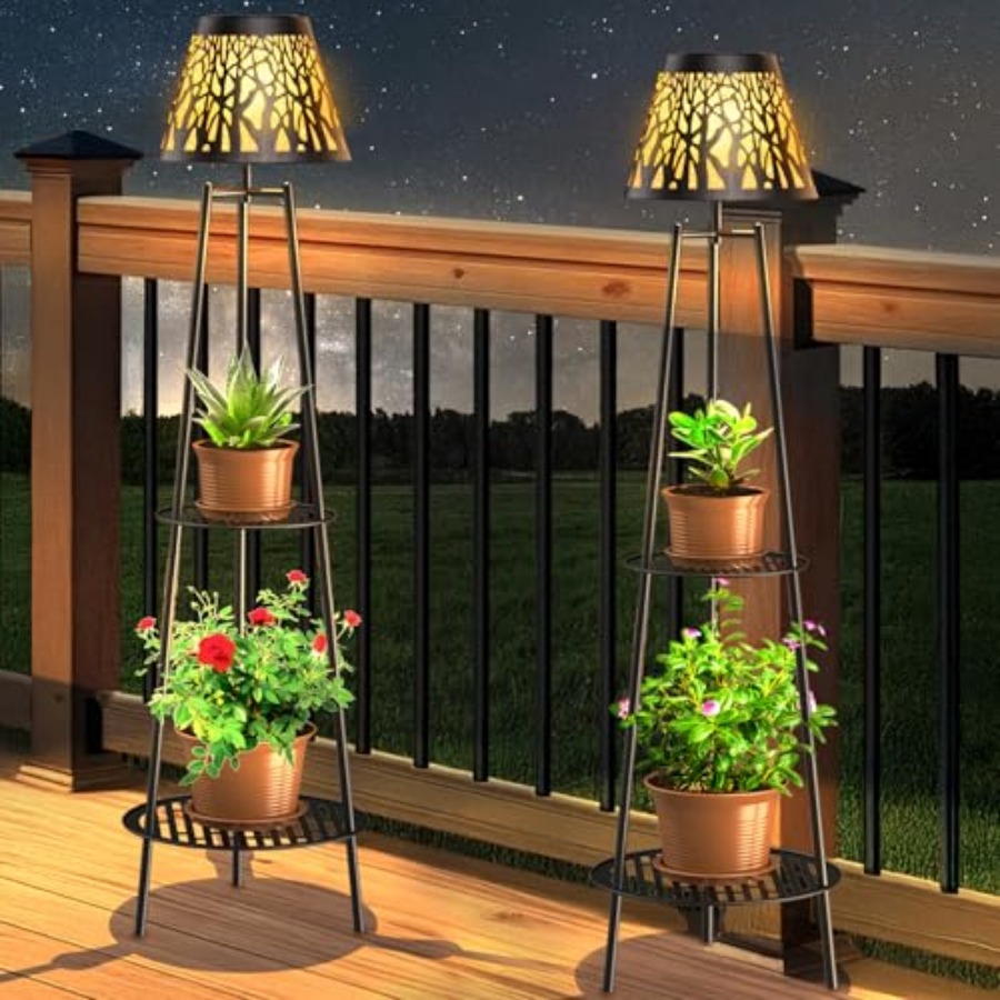 Garden Lighting Decor - Zestaw 2 zewnętrznych solarnych lamp podłogowych
