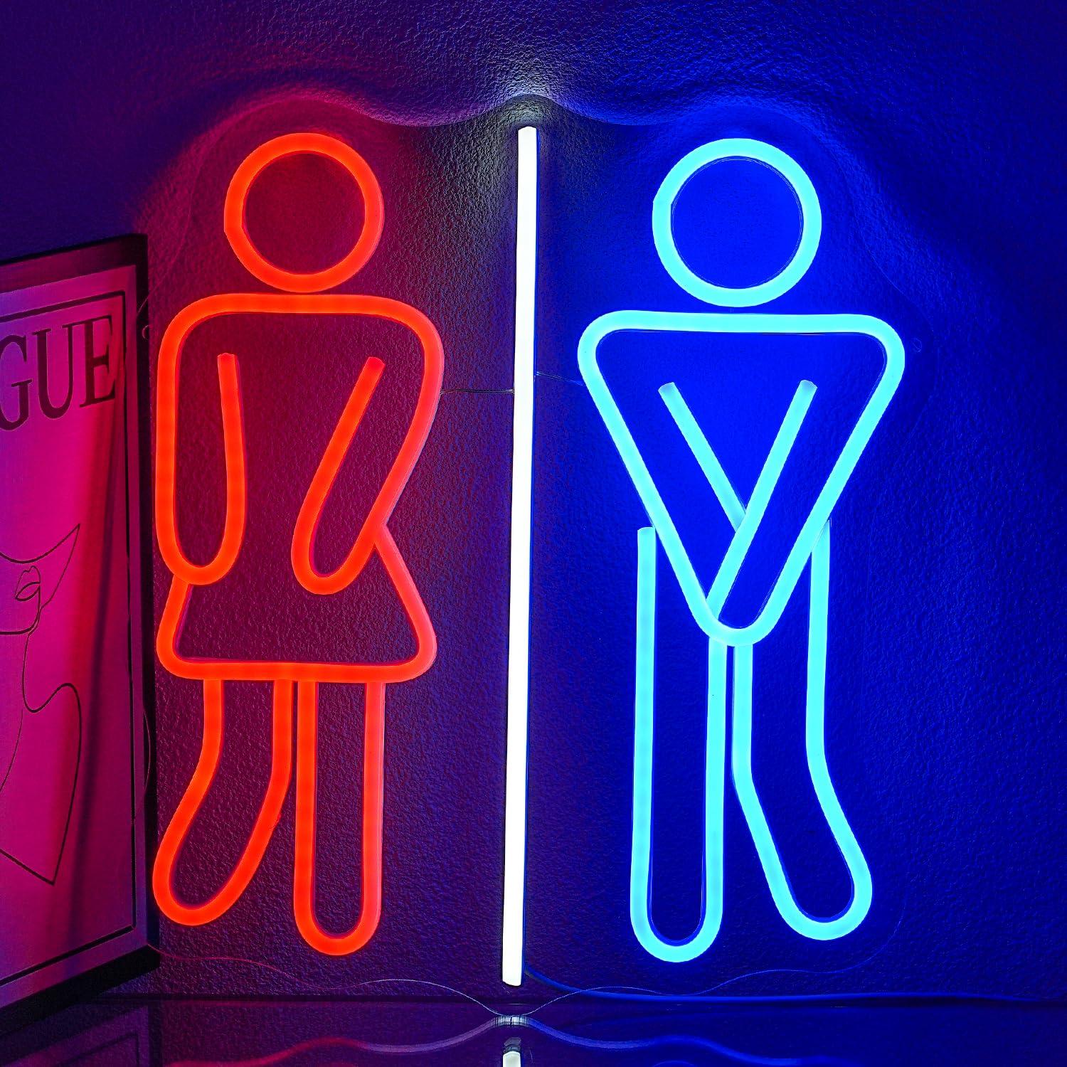 Office Lighting Decor - Neonowe znaki toaletowe, toalety, lampy LED