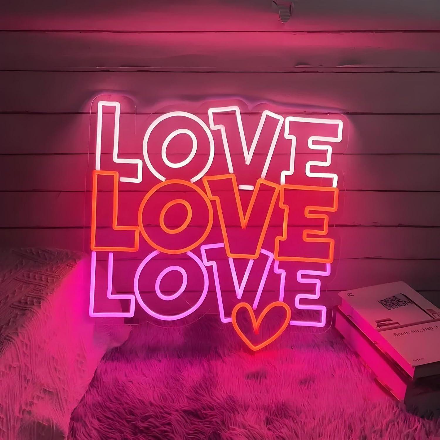 Wall Decor Lighting - Neonowy znak miłosny, ściemnialne lampki neonowe