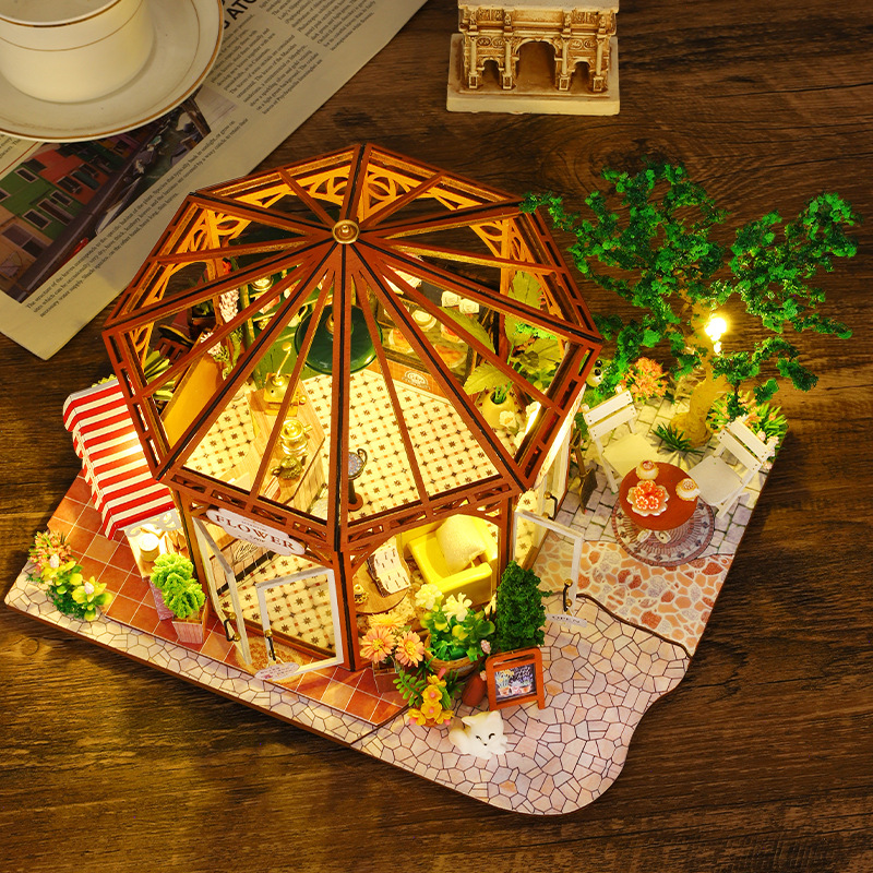Lighting Home Decor Products - DIY Drewniany miniaturowy zestaw modelarski Kwiatowa
