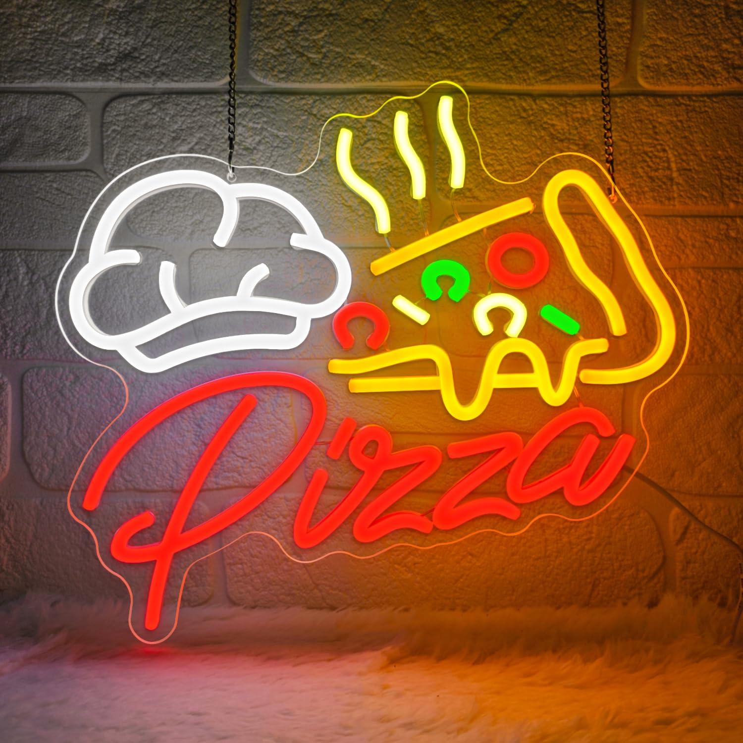 Wall Decor Lighting - Neonowy szyld pizza, kolorowe oświetlenie LED