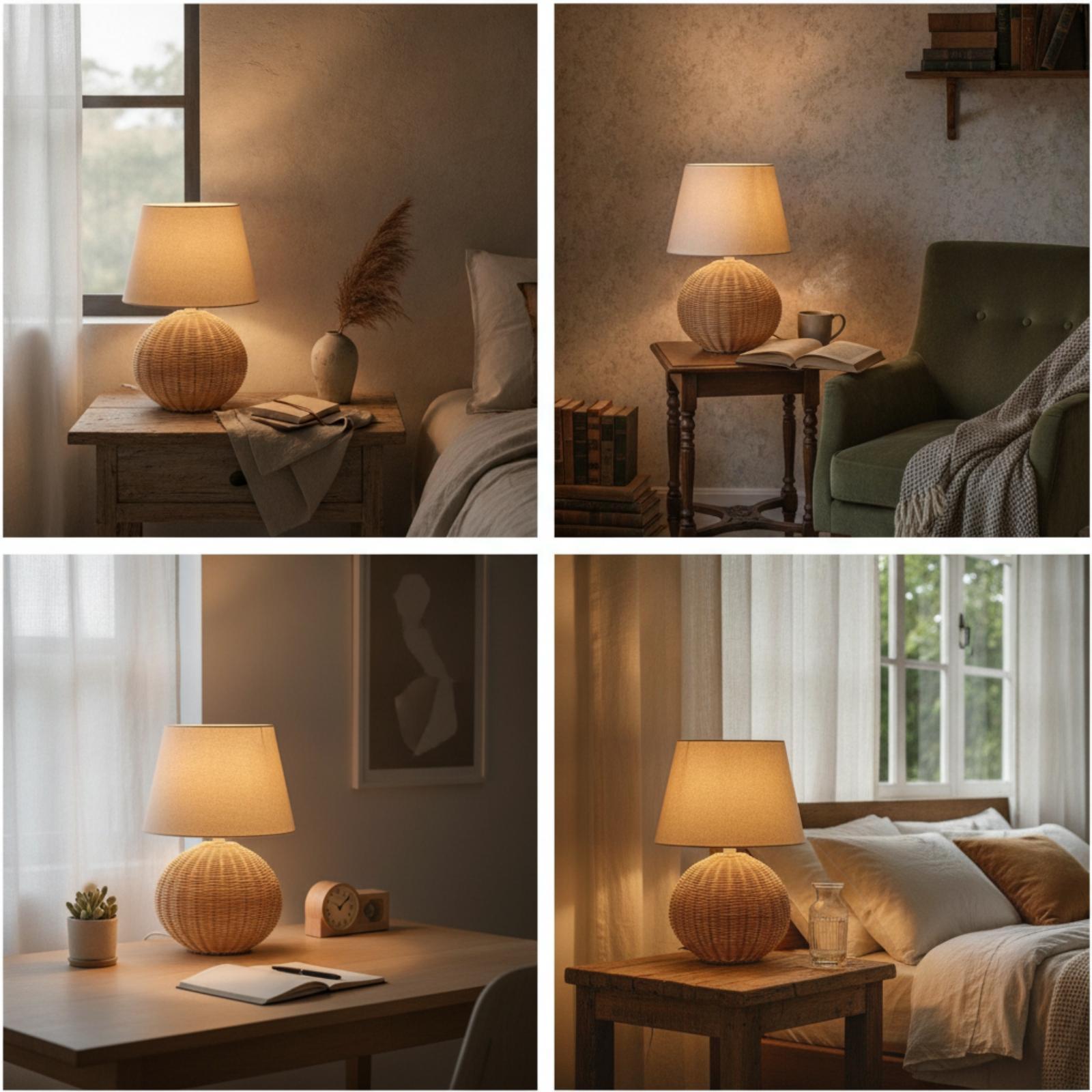 Lampka nocna z rattanową podst – Lighting Decoration In Bedroom recenzja i cena
