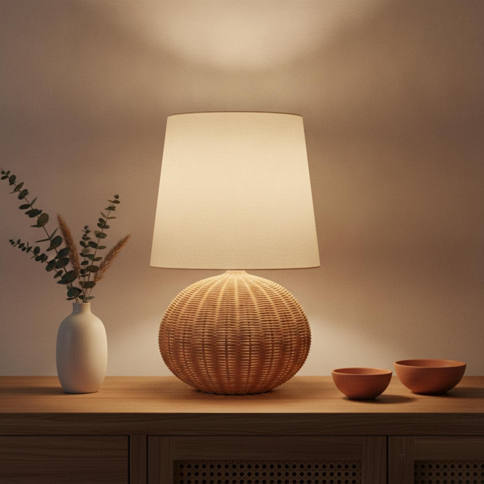 Lampka nocna z rattanową podst – Lighting Decoration In Bedroom recenzja i cena