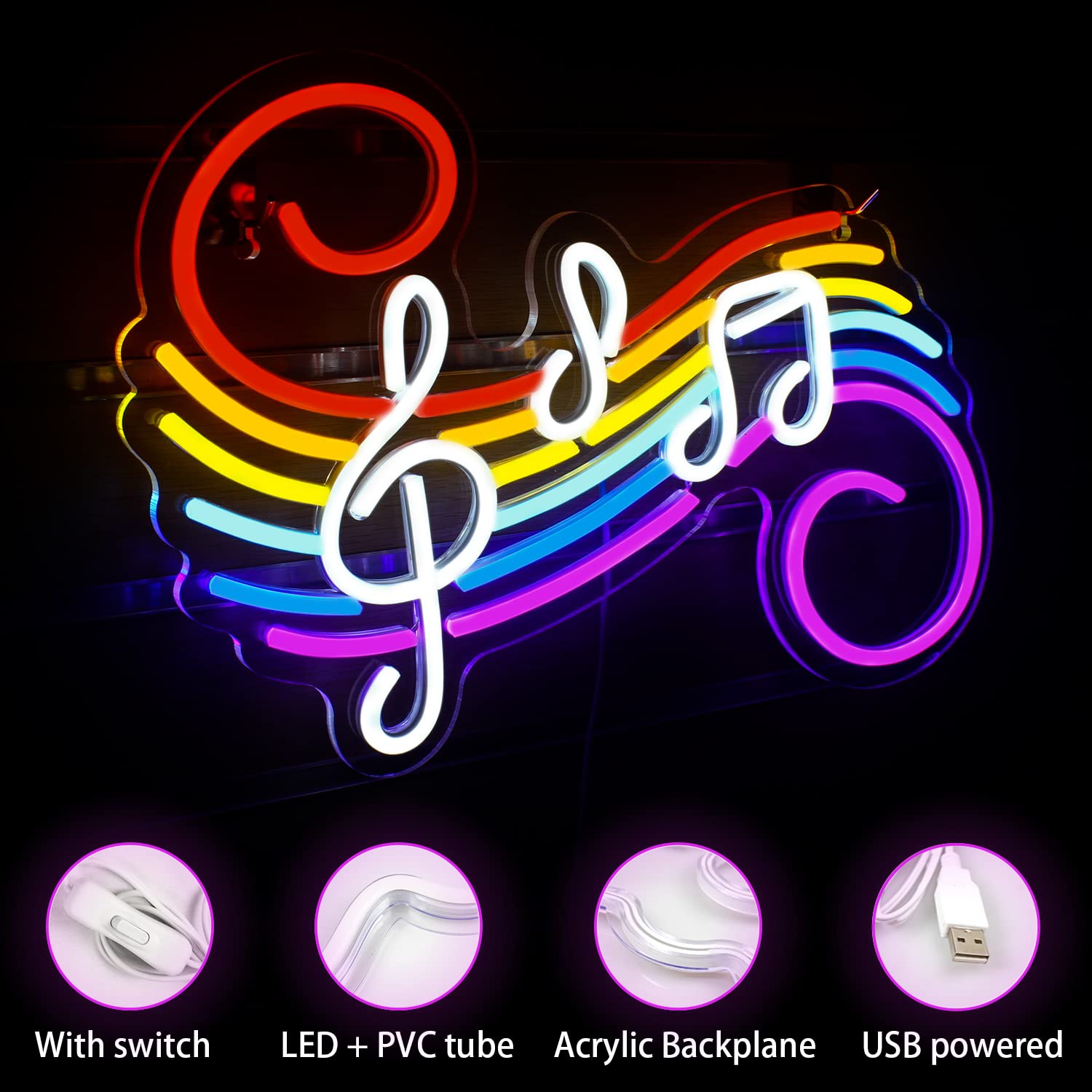 Neonowy znak z nutami muzyczny – Lighting Decoration Wedding recenzja i cena