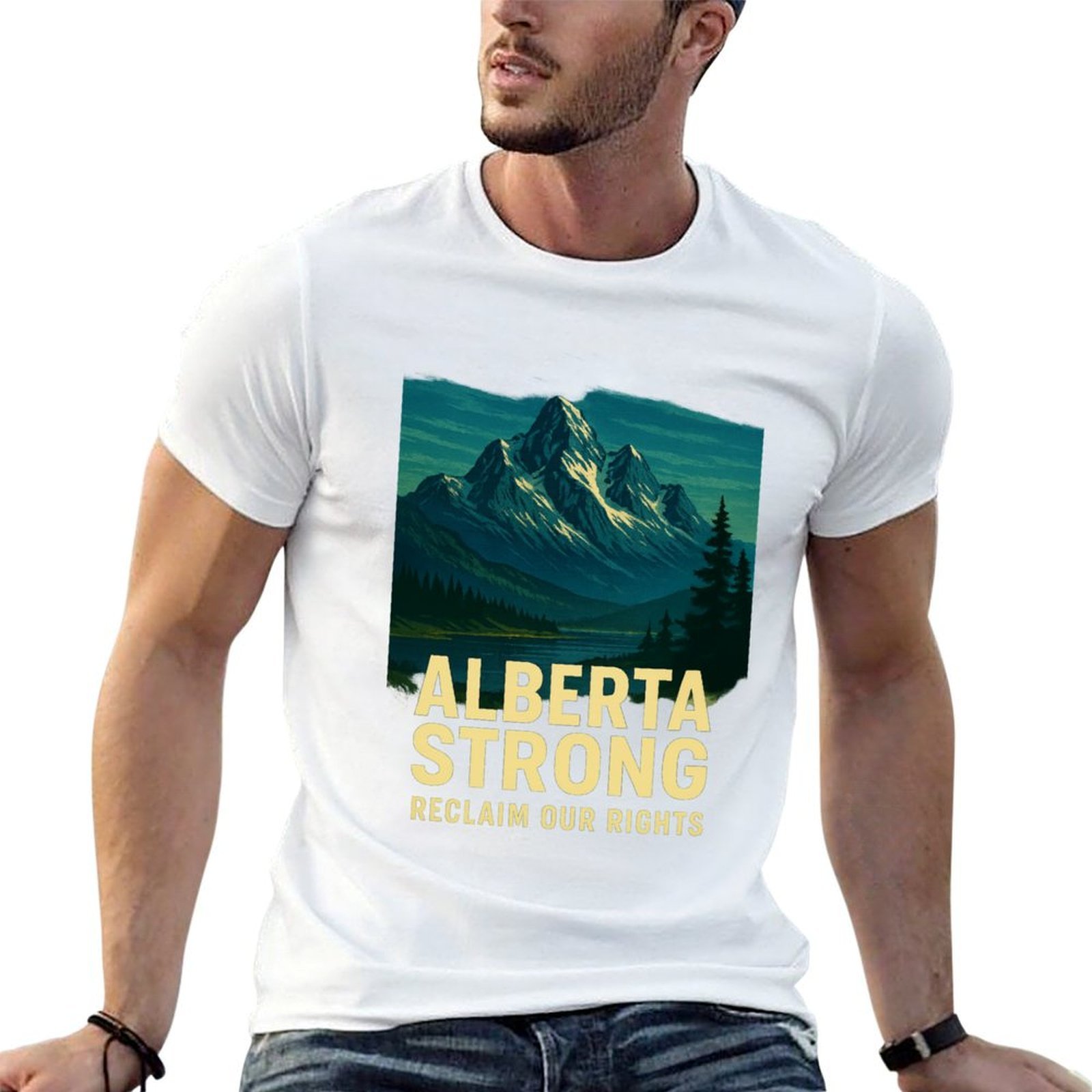 Alberta Strong T-Shirt Casual  – Alberta Lighting & Decor Edmonton Ab recenzja i cena