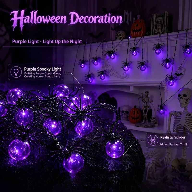 Lampki LED w kształcie pająków – Garden Lighting Decor recenzja i cena
