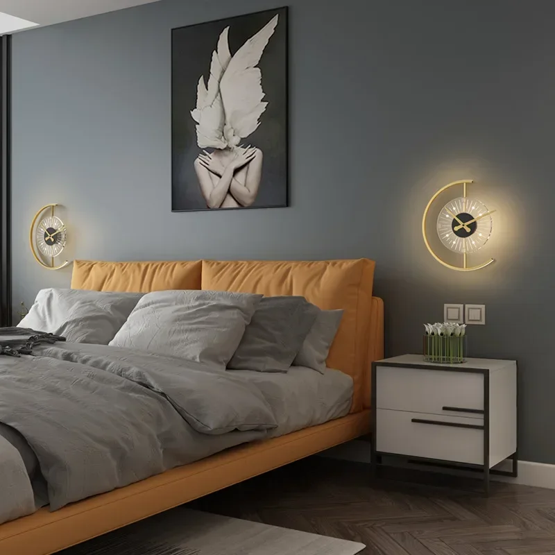 Nowoczesna lampa ścienna LED z – Lighting Home Decor Wall Clocks recenzja i cena