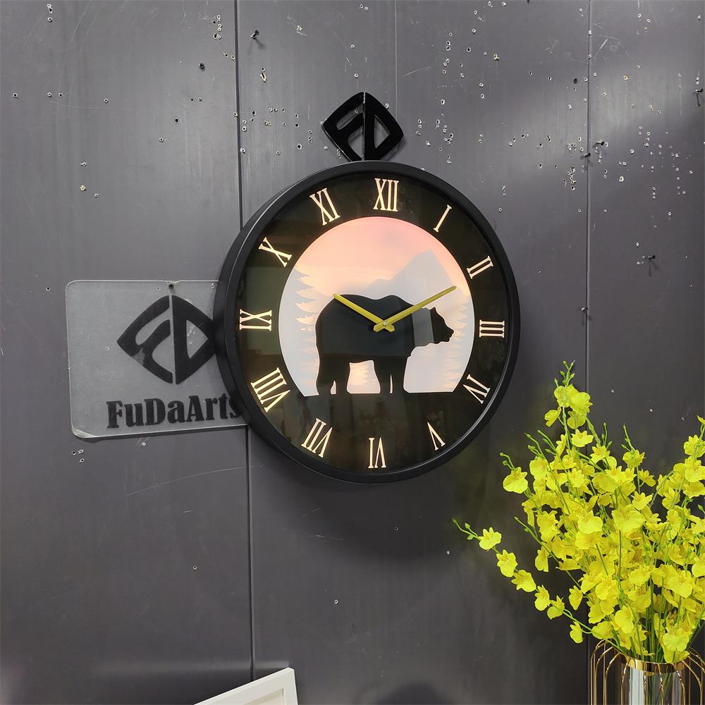 Zegar ścienny 45 cm z lampką n – Lighting Home Decor Wall Clocks recenzja i cena
