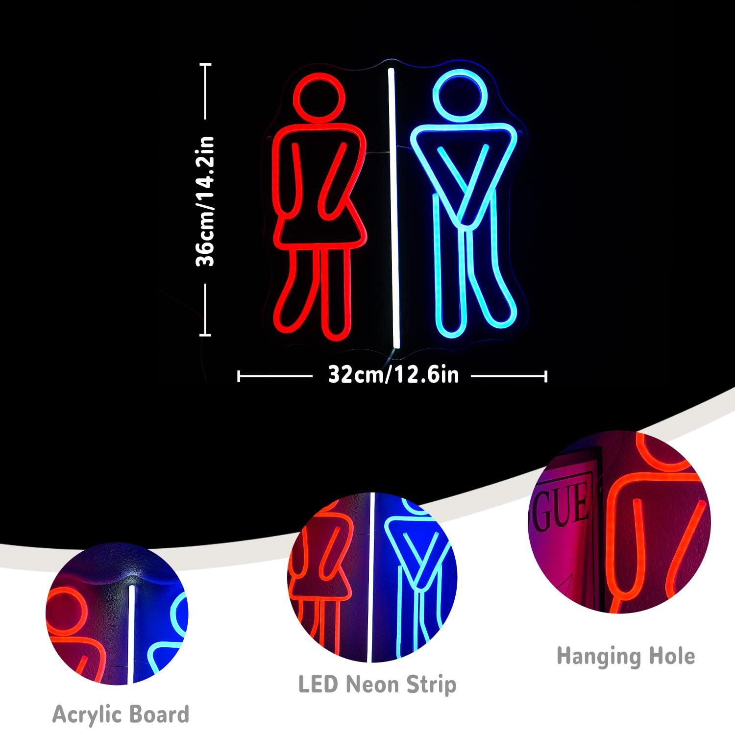 Neonowe znaki toaletowe, toale – Office Lighting Decor recenzja i cena