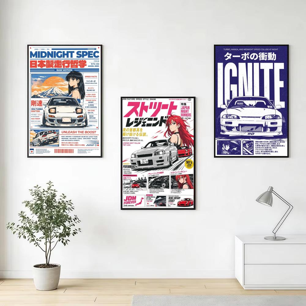 Plakat w stylu Japandi Car Tod – Lighting Mcqueen Bedroom Decor recenzja i cena