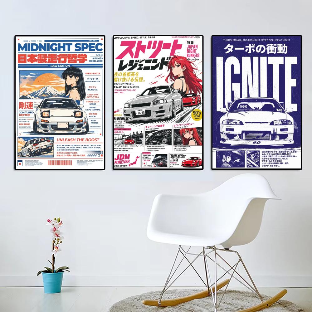 Plakat w stylu Japandi Car Tod – Lighting Mcqueen Bedroom Decor recenzja i cena